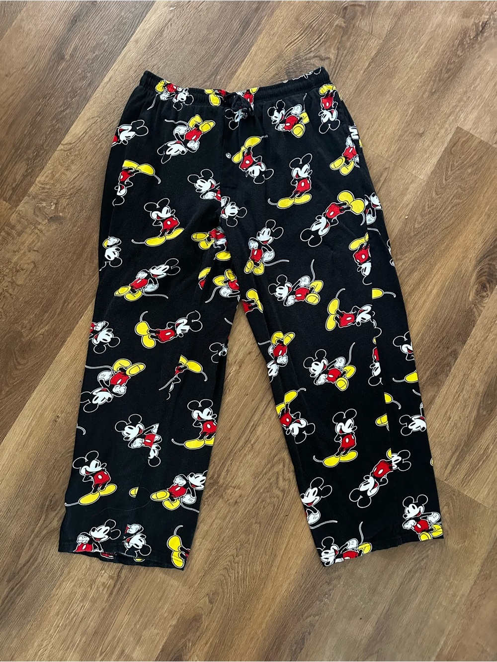 Men or Women’s Disney Mickey Mouse Print Black Pajama Pants Loungewear Bottoms